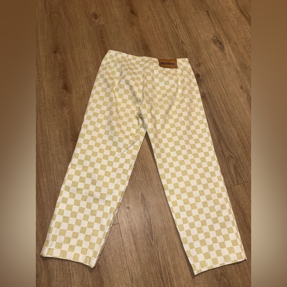 Holiday by Emma Mulholland Checkered Cream Women's Pants Size M - Picture 7 of 10